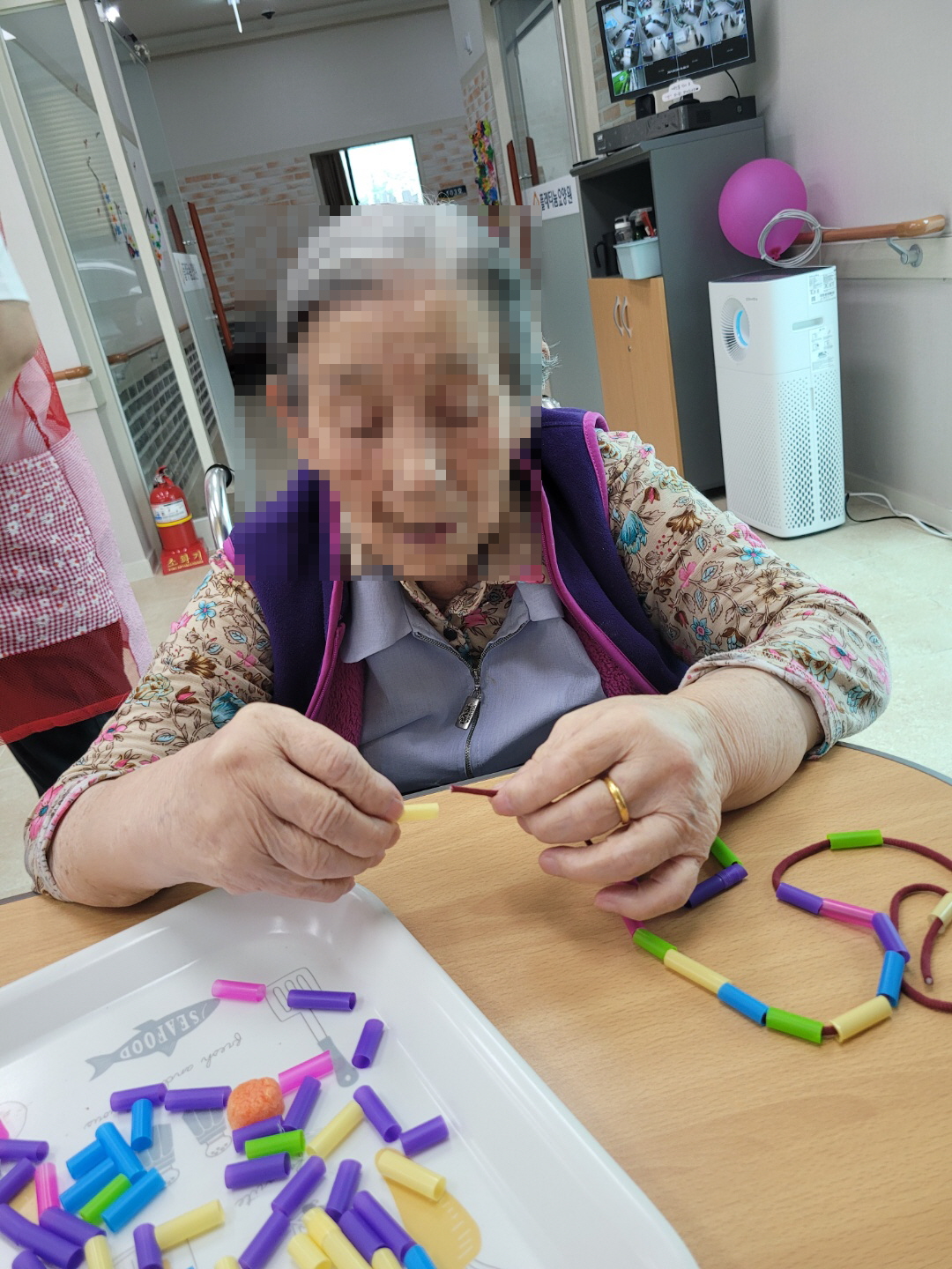 빨대목걸이 만들기 - 여가활동 1